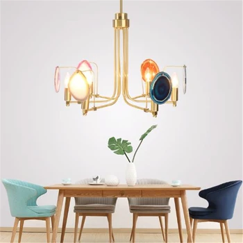 

Nordic Creative Onyx Stone Chandeliers Creative Personality Villa Living Room Restaurant Bar Lamp Free Shipping