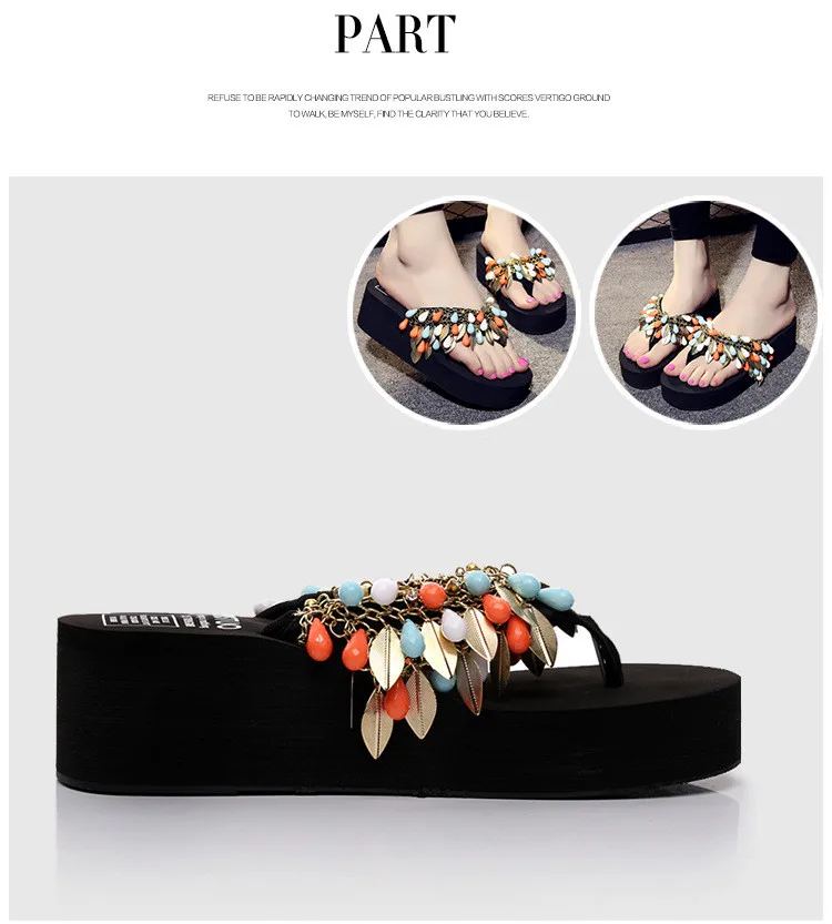 XMISTUO/Простые Модные Вьетнамки с блестками, цепочкой, бусинами и бриллиантами; Студенческие сандалии с белым воротником; сандалии для отпуска; шлепанцы