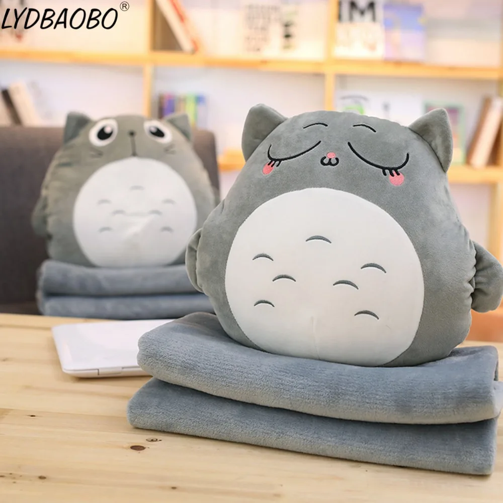 LYDBAOBO 1 шт. 40 см МИЛЫЙ Тоторо с одеялом Плюшевая Кукла Малыш кавайный Кот мягкая