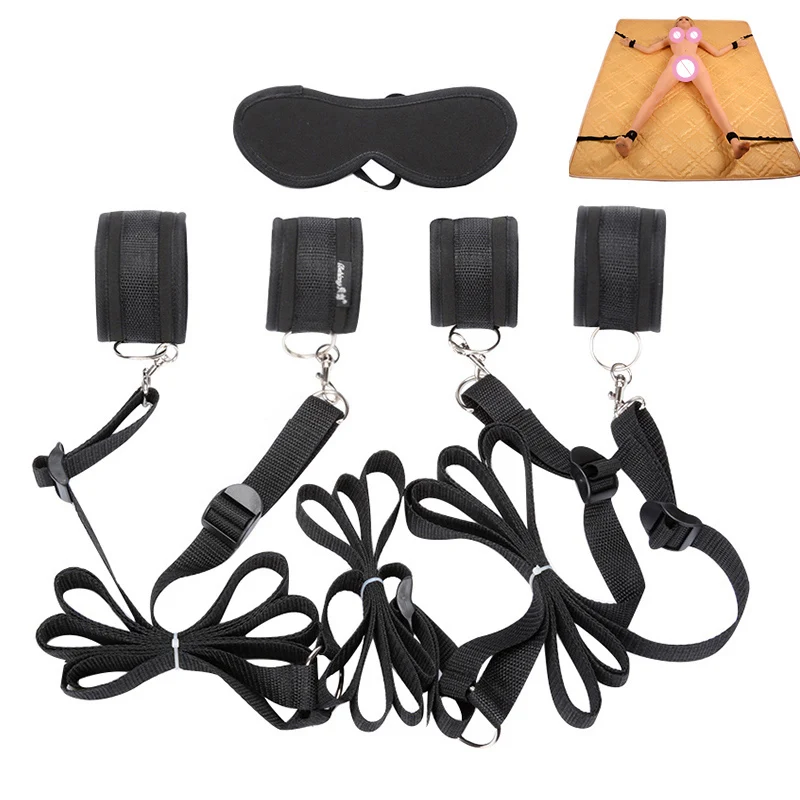  Under Bed BDSM Bondage Restraints System Sex Handcuffs & Ankle Cuffs & Eye Mask Exotic Accessories 