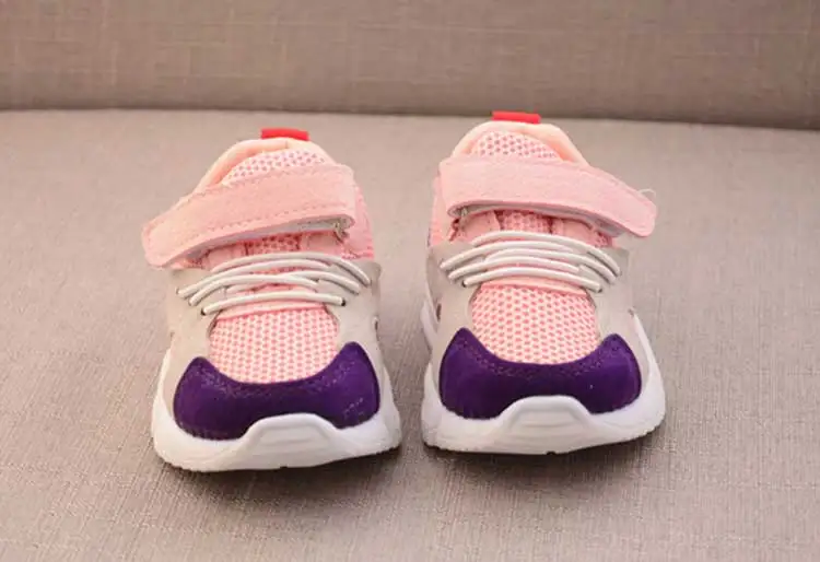 Children shoes 2019 new breathable mesh girls & boys running shoes patchwork PU children tennis sneakers kids athletic shoes (1)