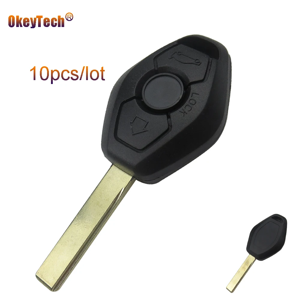 

OkeyTech 10pcs/lot Remote Fob Case Replacement Car Key Shell Cover Keyless Fob For BMW 1 3 5 6 7 Series X3 X5 Z3 Z4 GoodShipping