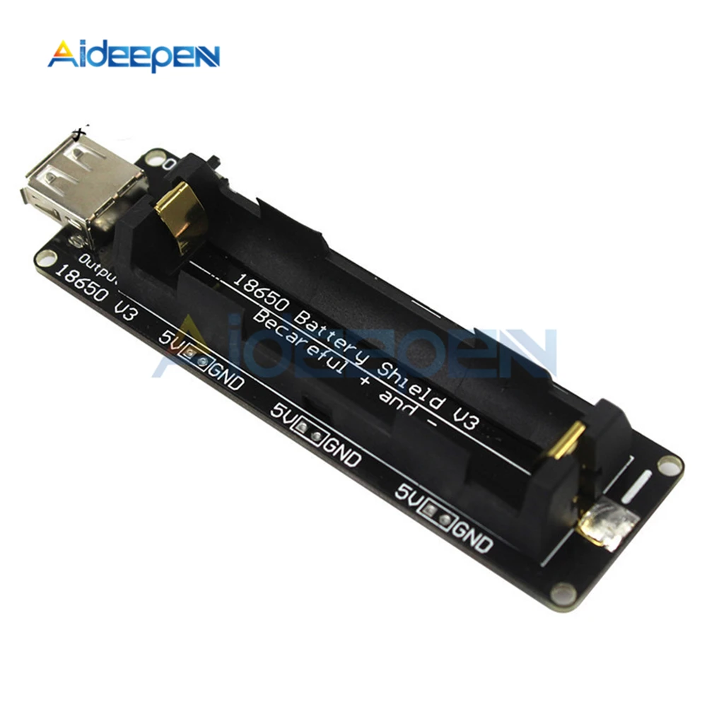 

18650 Battery Shield V3 For Raspberry Pi For Wemos ESP32 ESP32S Micro USB Port Type-A USB Output For Arduino