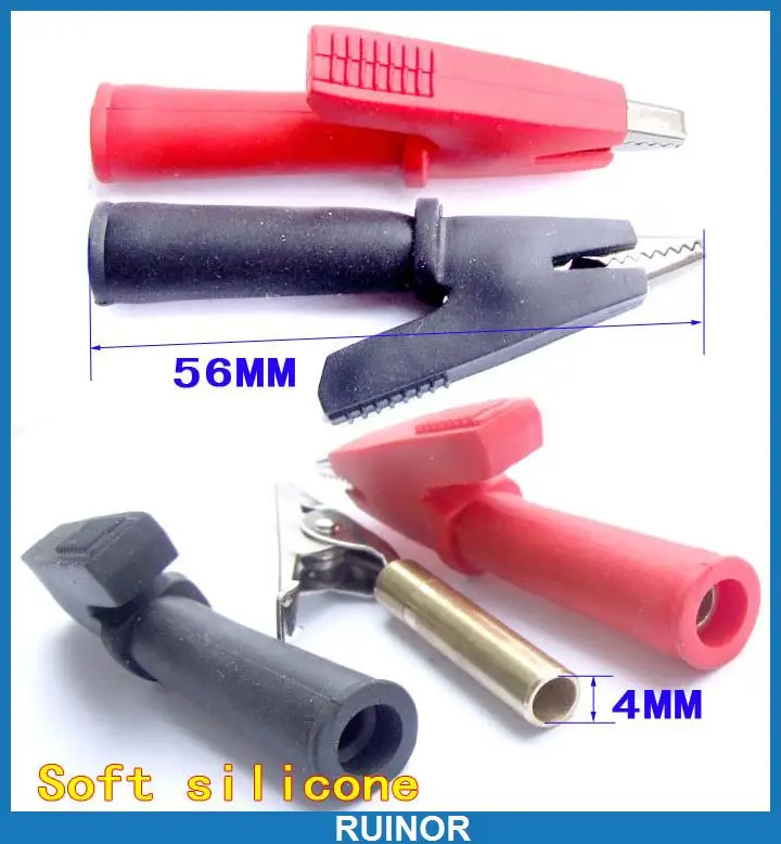 50 Soft Silicone Alligator Clip for Banana Plug Testers