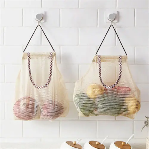 

Fashion Brief Living debris storage Makeup Bag Kitchen Vegetable Hanging Bag Mesh Storage Bag