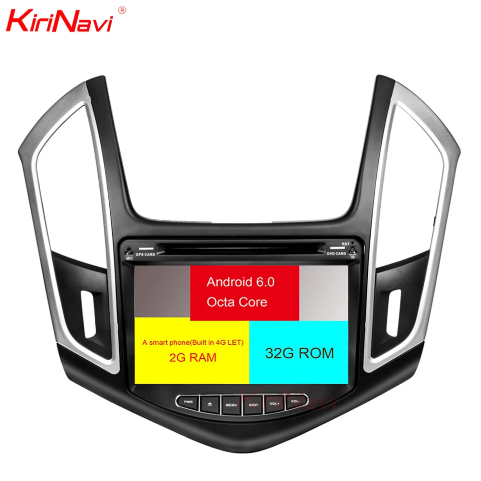 Excellent KiriNavi Octa core 4G LET android 7 car stereo for Chevrolet Cruze gps multimedia system 2013 - 2015 support 4K Video 4G 1