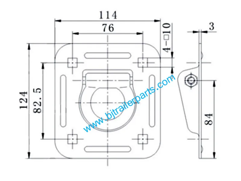 RECESSED TIE DOWN D RING ATV TOY HAULER TRAILER RING 4