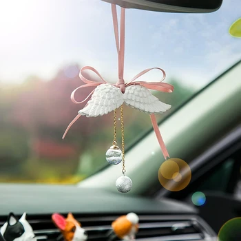 

Car Pendant Angel Wings Automobile Rearview Mirror Decoration Ornaments Gypsum Wings Aromatherapy Air Freshener Car Accessories