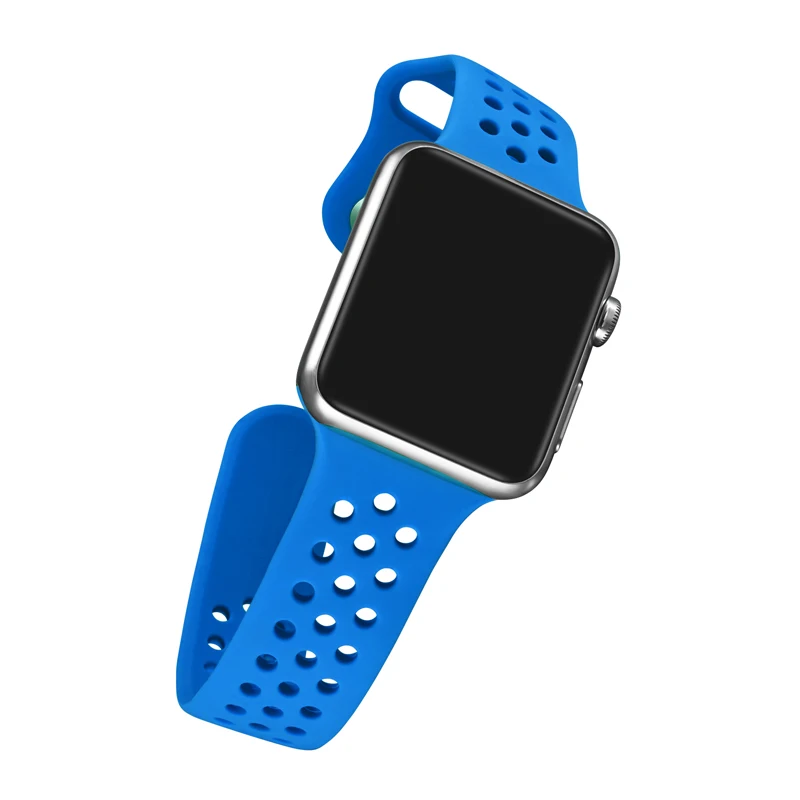 

Soft Silicone Strap For Apple Watch Band 4/3/2/1 Sports Breathable Pure Color Bracelet Wristband For Iwatch Series 44/42/40/38mm