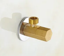 Alta Calidad 1/2 “malex 1/2” macho Baño de Latón y Válvula de cierre en Ángulo de la Cocina de Oro acabado baño válvulas de Llenado parte accesorios