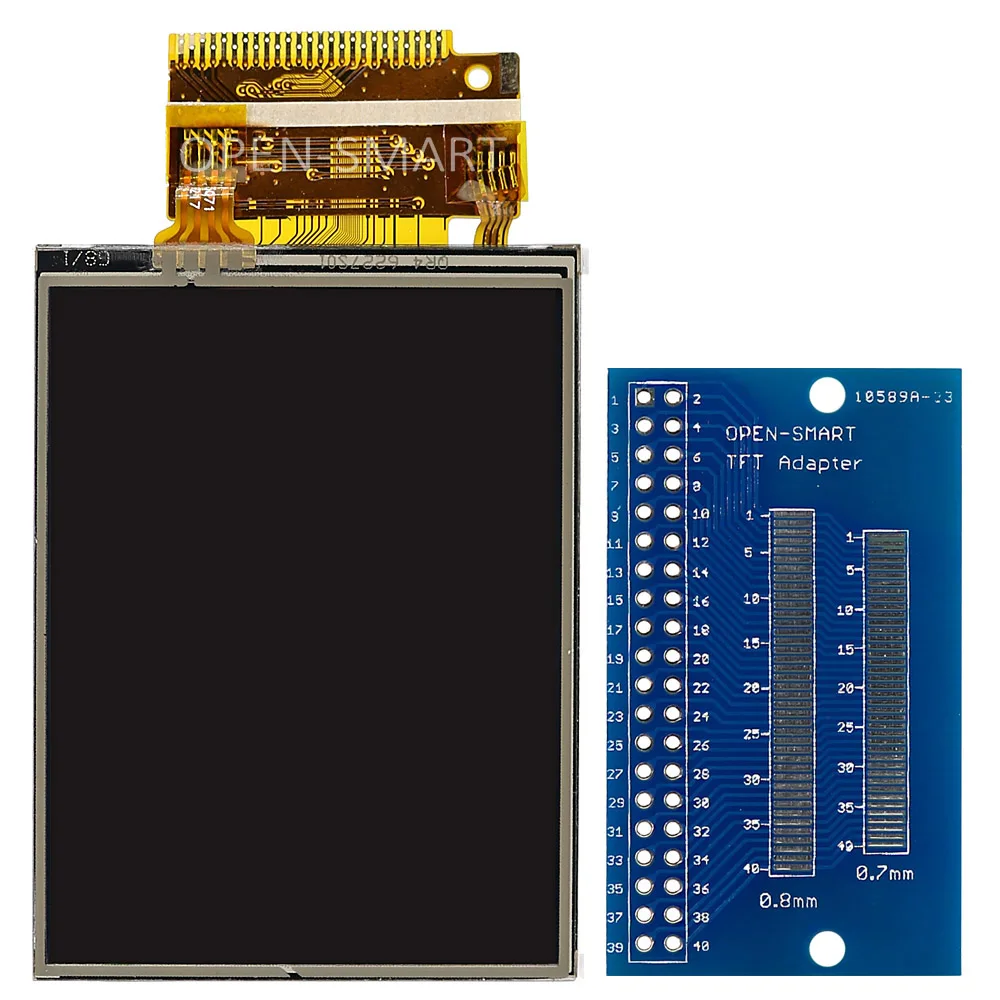2,2 дюймов TFT ЖК-дисплей Экран Дисплей + мульти-шаг FPC Apdater модуль с шагом 0,7/0,8/1,0/1,2 мм, подходит для TFT ЖК-дисплей Экран