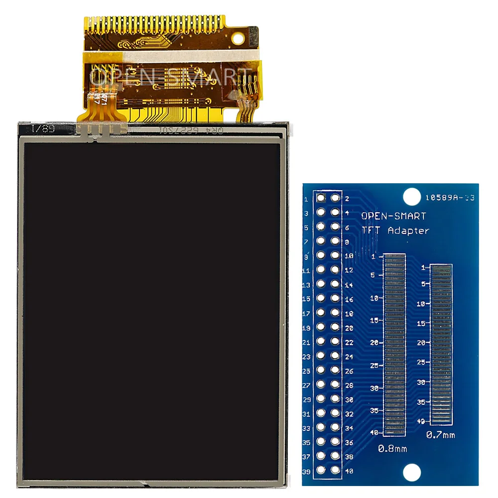 

2.2 inch TFT LCD Screen Display + Multi-pitch FPC Apdater module with Pitch 0.7 / 0.8 / 1.0 / 1.2mm, Suitable for TFT LCD screen