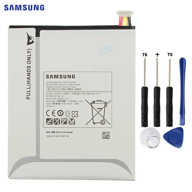 Оригинальная батарея samsung EB-BT355ABE для samsung GALAXY Tab A 8,0 T355C GALAXY Tab5 SM-T355 SM-T350 SM-P350 P355C SM-P355M T355