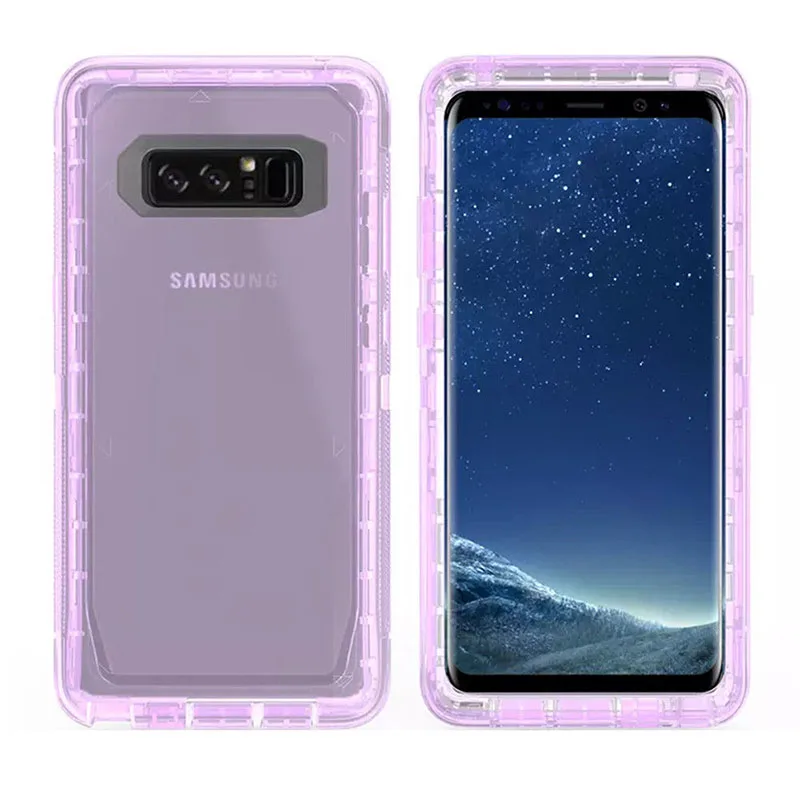 Прозрачный чехол 3 в 1 для samsung Galaxy Note 9, 8, S9, S8+ 360, полная защита, противоударный, Жесткий Чехол из поликарбоната