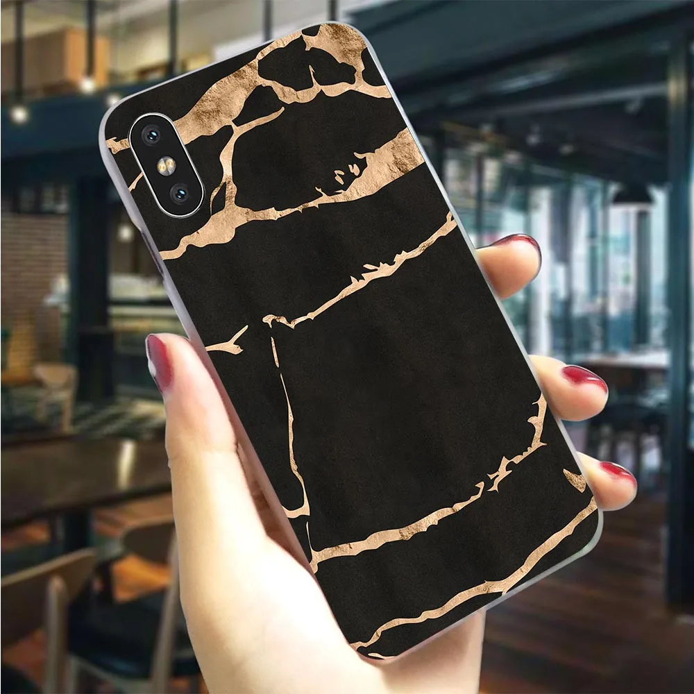Plastic Phone Case for iPhone 5 Pure Marble Cover for iPhone Xs Covers XR Xs Max 7 8 Plus 6 6S 5S SE