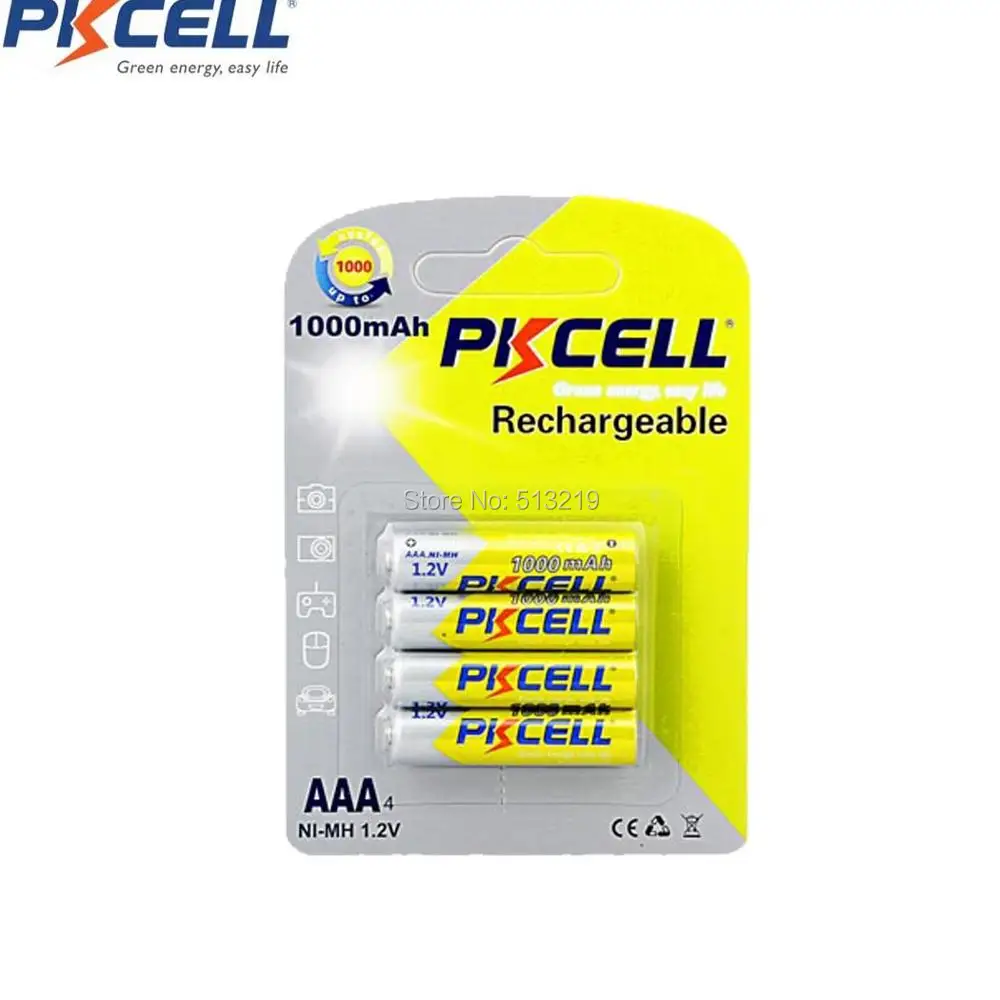 8 шт. PKCELL NIMH 1 2 в AAA 1000 мАч аккумуляторные батареи 3A батарея и быстрое зарядное
