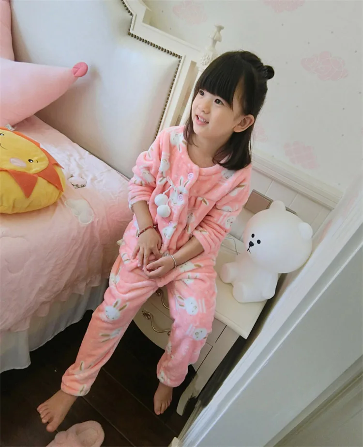 

2017 autumn girl winter warm sleeping suit cute design fleece material