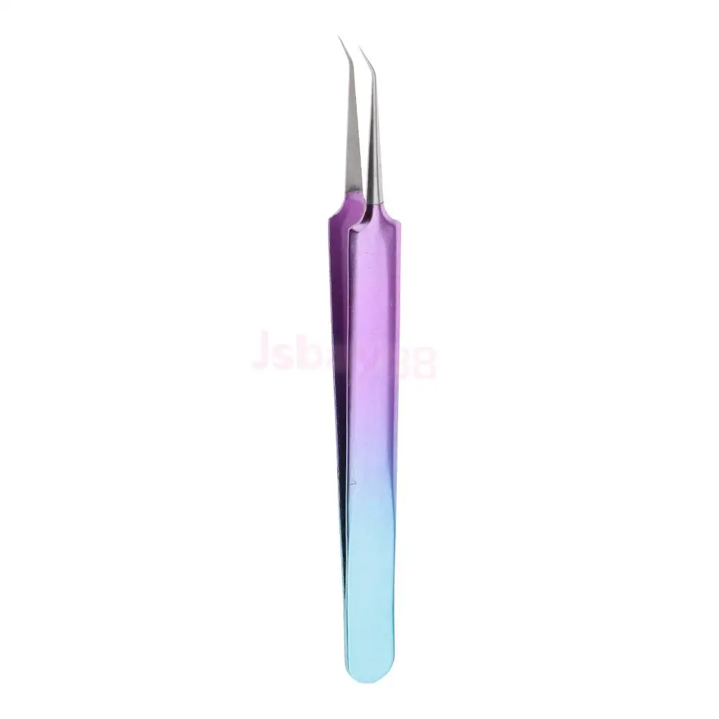 Cosmetic Curved Stainless Steel Eyelashes Extensions Tweezers False Eye Lash Tool Nail Art Nipper Clips Applicators