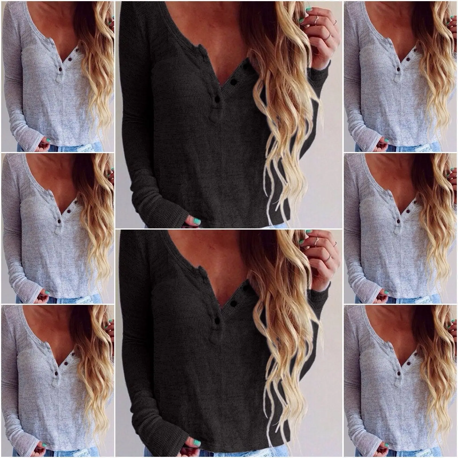 Women Casual Loose Long Sleeve Ladies Tops Fashion Sexy V-Neck Knit Top Thin Short Sweaters