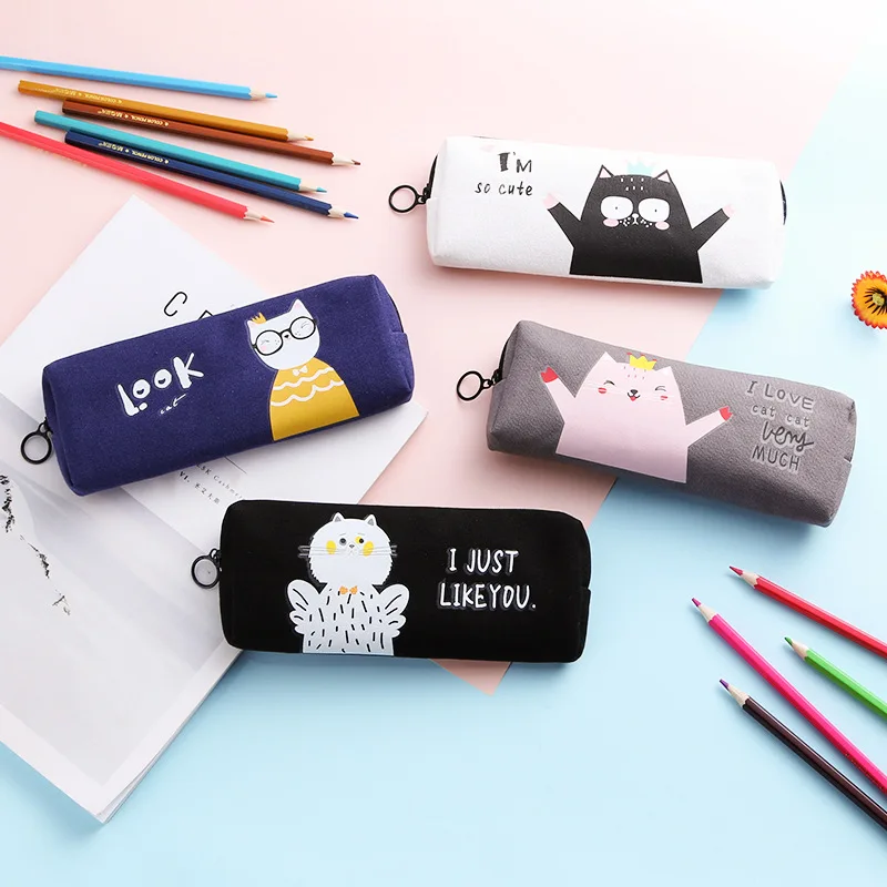 

Cat pencil case Kawaii school supplies Simple estuche escolar trousse scolaire stylo pencilcase pencil box school