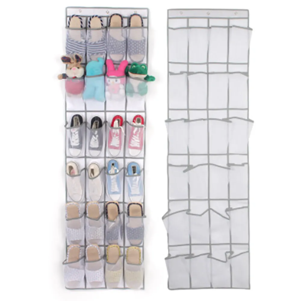 24Pocket Shoe Organizer Door Hanging Shoes Storage Wall Bag Closet Holder Save Space Organizador Home Decoration Supplies f1