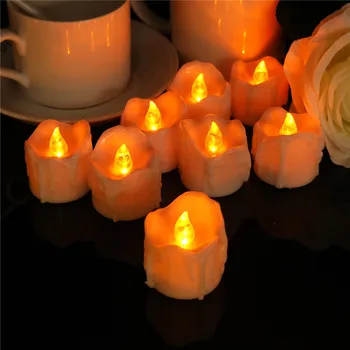 

Pack of 4 Timer LED Candles,Yellow light Tear Drop bougie anniversaire Battery vela decorativa,6 hours on,18 hours off,not wax