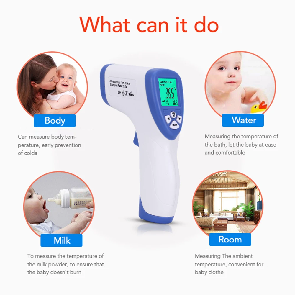 Tanie OLIECO cyfrowy automatyczny na podczerwień czoło bezdotykowy termometr na podczerwień pistolet wielofunkcyjny dziecko dorosłych temperatury urządzenie pomiarowe