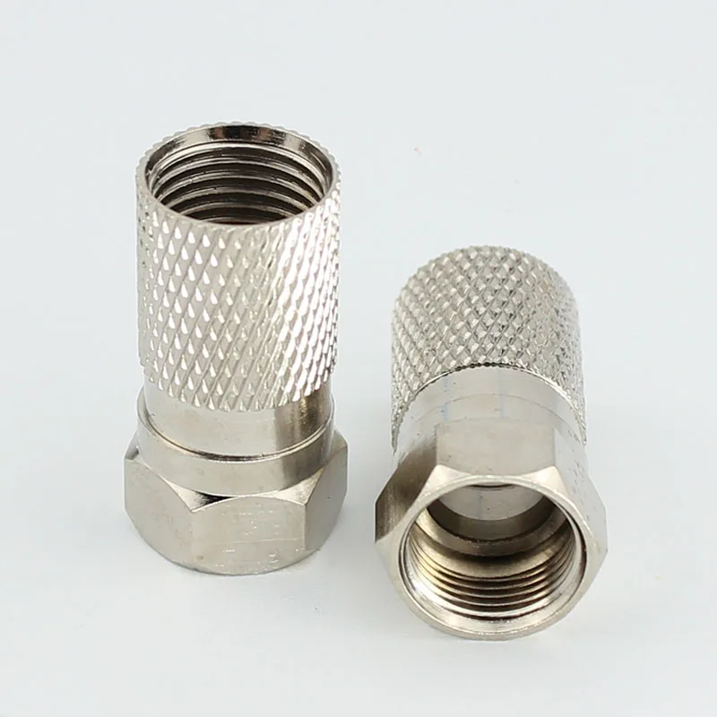 5pcs TV Cable Connectors Metric 7F Self tightening Screw F Plug TV Set