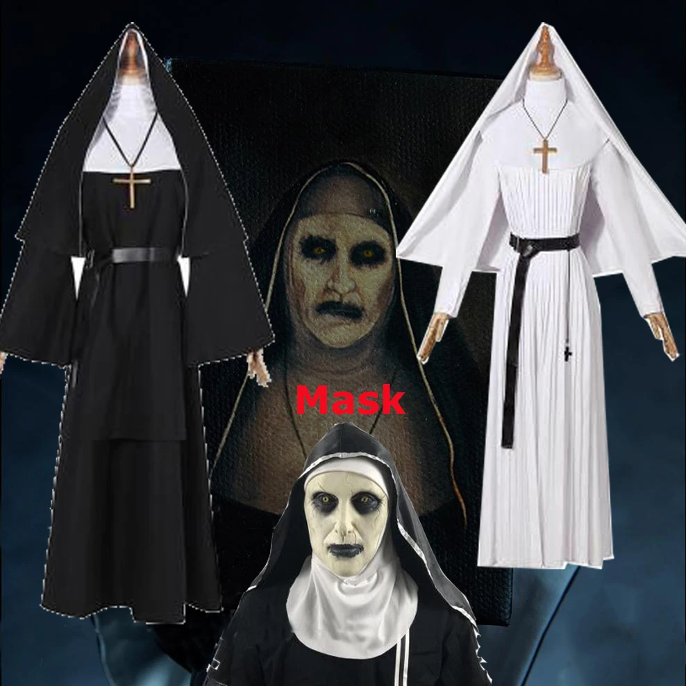 Sorrow 2 nunsThe Nun Cosplay Sister Irene Black White Long