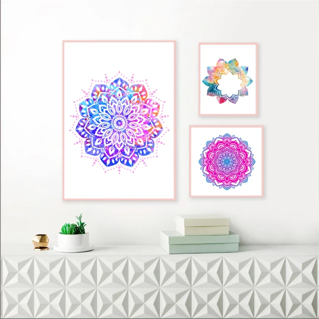 Mandala Kwiaty Wall Art Zdjęcia Na Płótnie Druku I Plakat Ornament