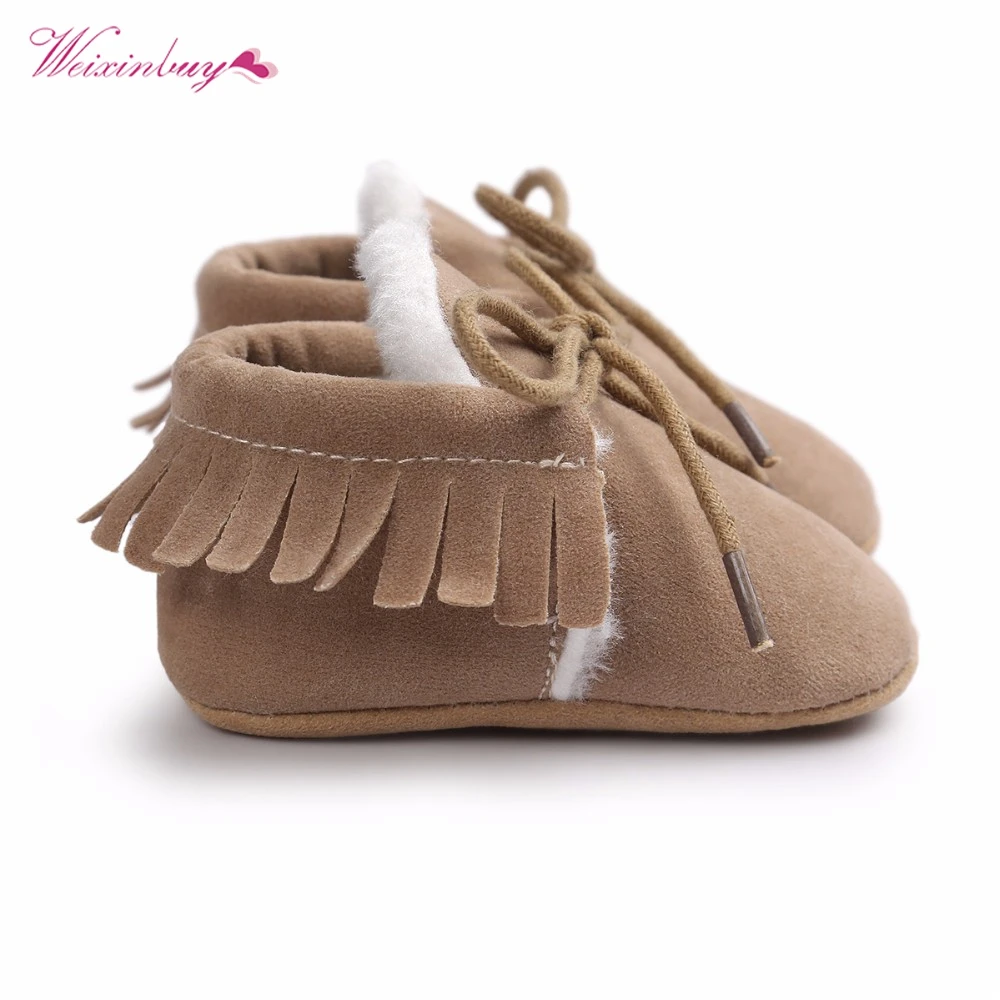 Для маленьких мальчиков девочек Мягкие Мокасины moccs Обувь Bebe бахрома на мягкой подошве нескользящая обувь Обувь для младенцев новые из