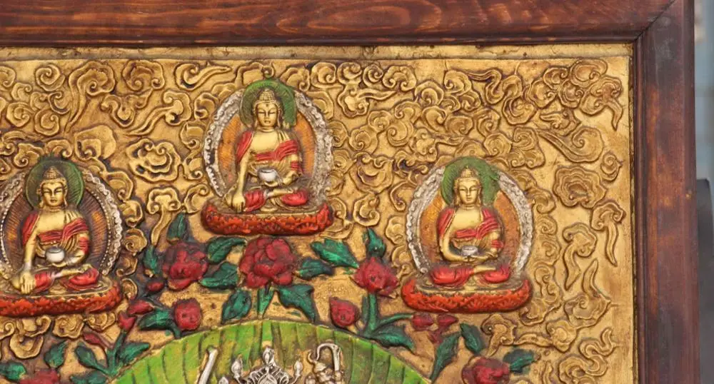 80 см Tiebt картина по дереву Sakyamuni 1000Arms Kwan yin Будда Thangka Thanka росписи|painting wholesale|painting