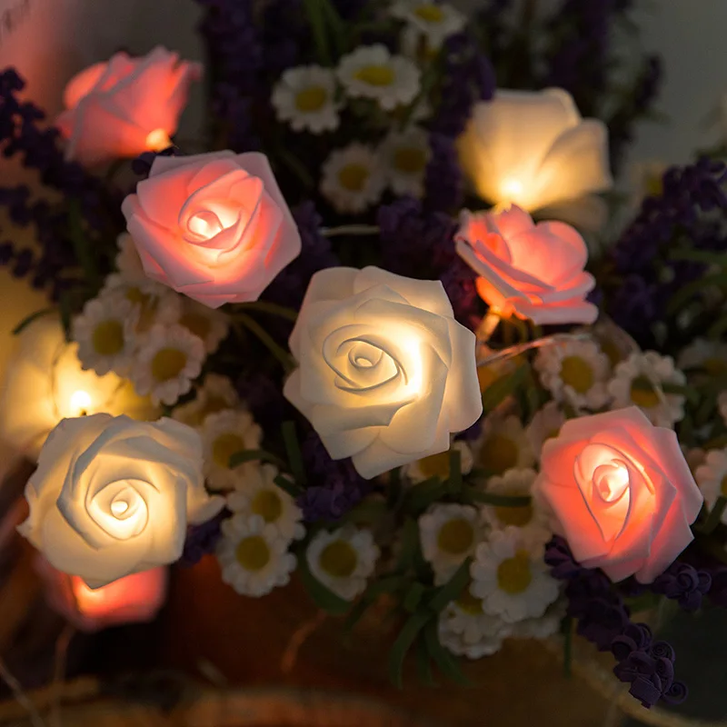 1.5M/2M/3M/4M Battery Operated Rose LED String Lights Flower Fairy Decoration Wedding Valentie's Christmas Indoor | Освещение