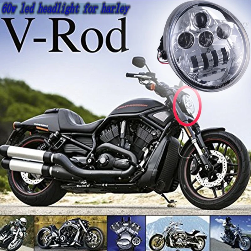 

1 pcs LED Headlight with DOT E9 Daymaker for Harley V Rod VROD VRSCF VRSC VRSCR