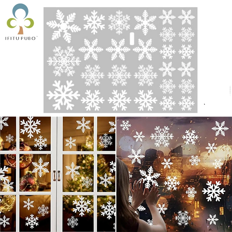 

Snowflake Window Stickers Winter Snowflake Stickers for Christmas Window Wall Decals Xmas Christmas Decoration 27Pcs GYH