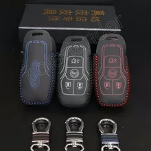 Только красный ручной шитье DIY чехол для ключа автомобиля Стайлинг натуральная Высококачественная кожа для FORD LINCOLN MKZ MKC MKS