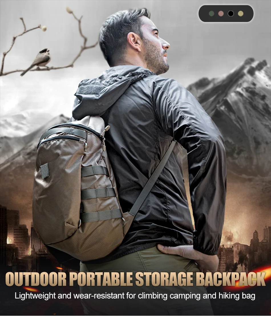 FREE SOLDIER outdoor sports tactical military portable storage backpack for men lightweight and wear-resistant for climbing camp