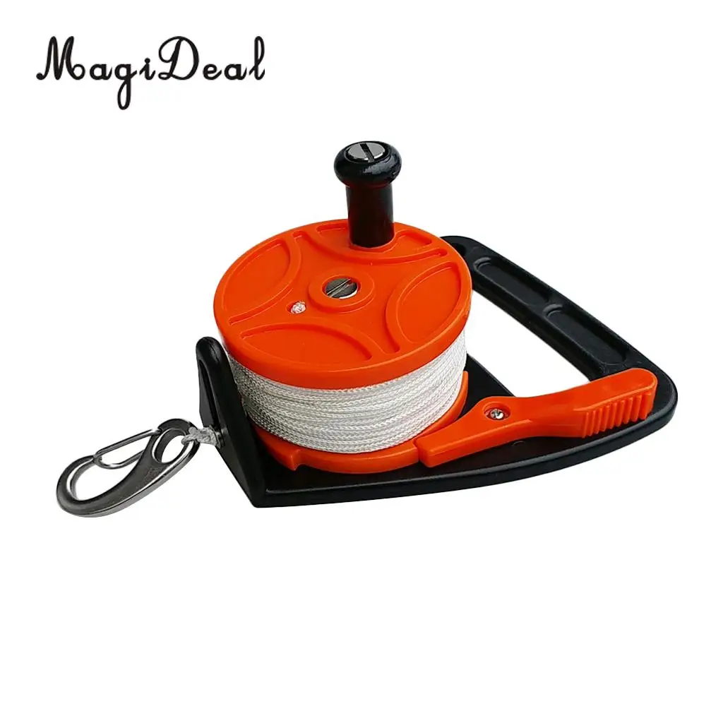 Durable Heavy Duty Plastic Dive Wreck Reel Kayak Anchor w/ Line, Handle, Clip for Snorkeling Scuba Diving Water Sports Accessory