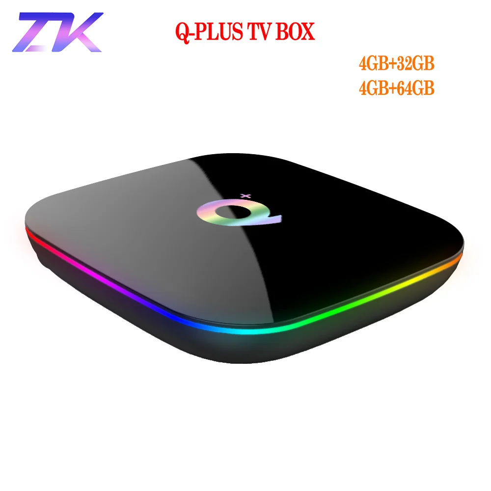 Дешево Q плюс Смарт ТВ Box Android 9,0 4 ГБ, 32 ГБ, 64 ГБ USB3.0 H.265 1080 p 4 K H.265 USB3.0 IP ТВ Netflix Q плюс Декодер каналов кабельного телевидения PK X96 H96 MAX