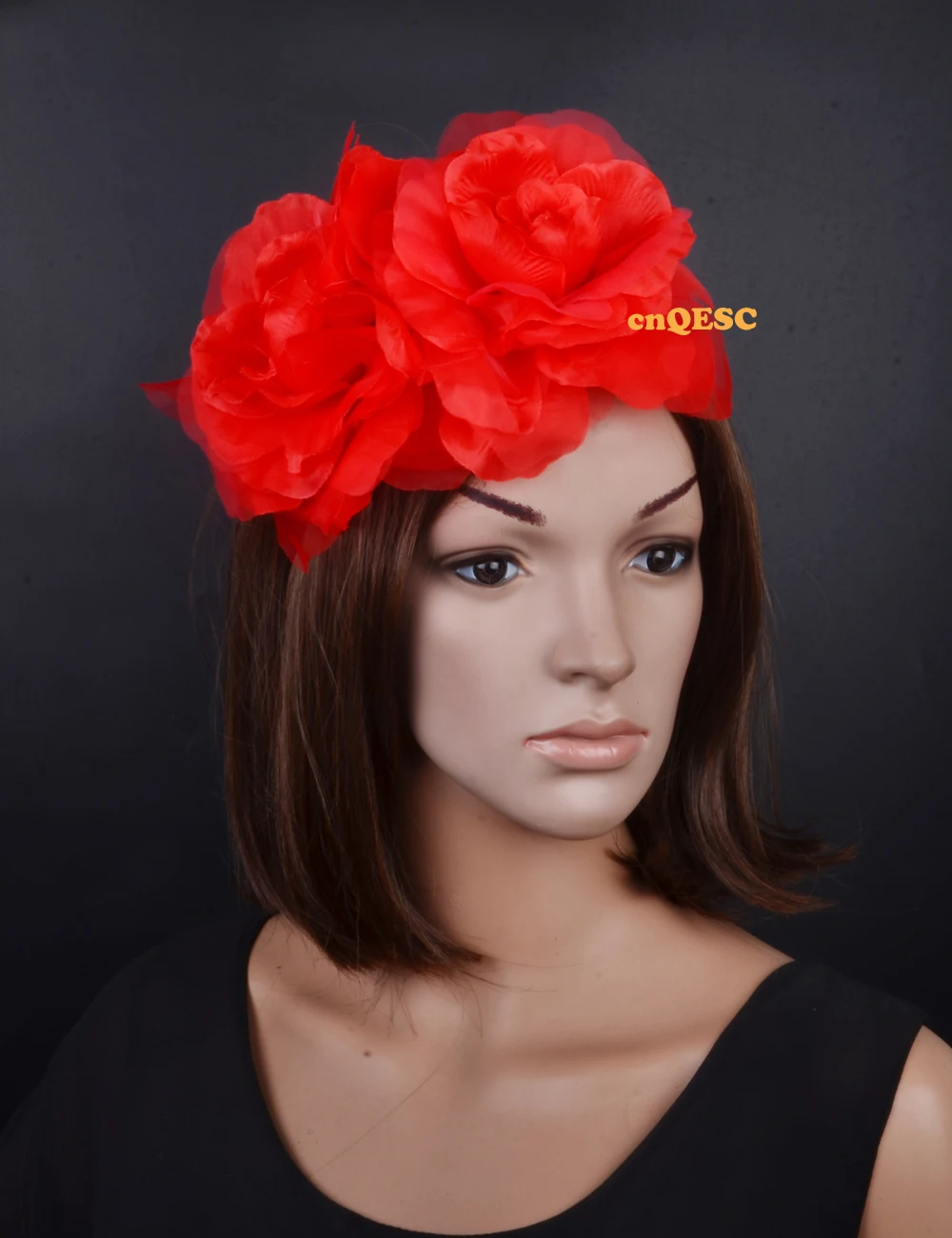 

NEW Wholesale 4 colours Red silk flowers fascinator sinamay base formal hat kentucky derby hat wedding hat.FREE SHIPPING.