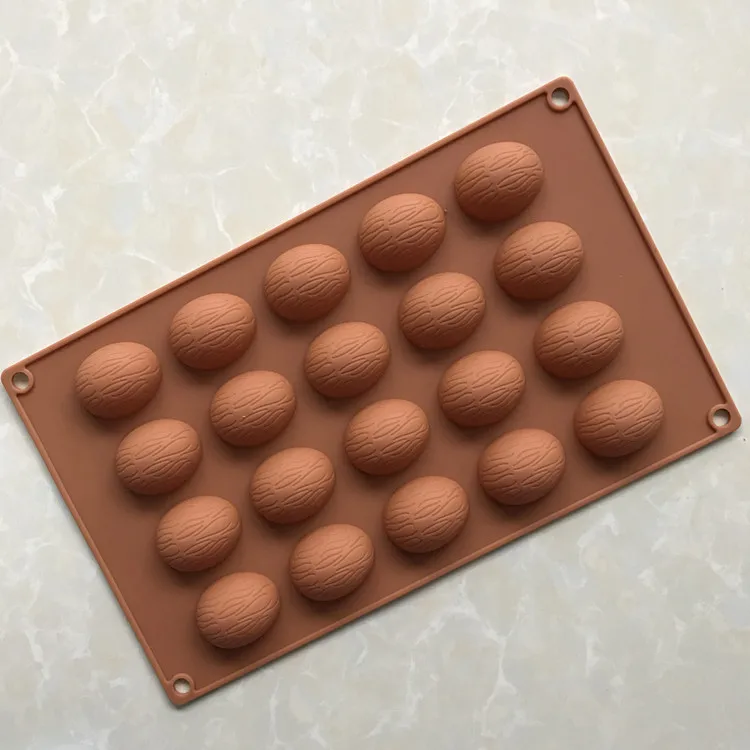 

20 Holes Walnuts nuts Shape Cake Chocolate Molds Silicone pudding Mold Household DIY Cake Baking Tools