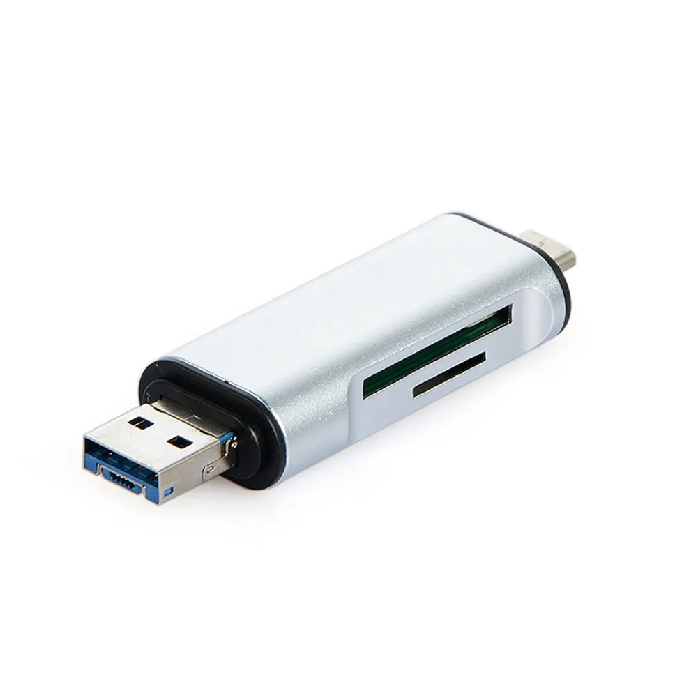

Aluminum Alloy All In 1 USB3.0 Type C Card Reader SD TF MicroSD Card Reader USB C Micro USB Android Phone OTG Memory Card Writer