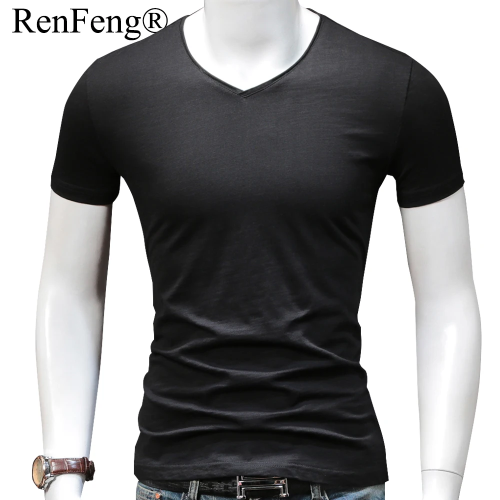 Men's Short Sleeve t shirt men Casual T-Shirts Summer Solid Color Cotton Slim Fit Men Tees Tops Basic Style Fitness Male TShirt (5)