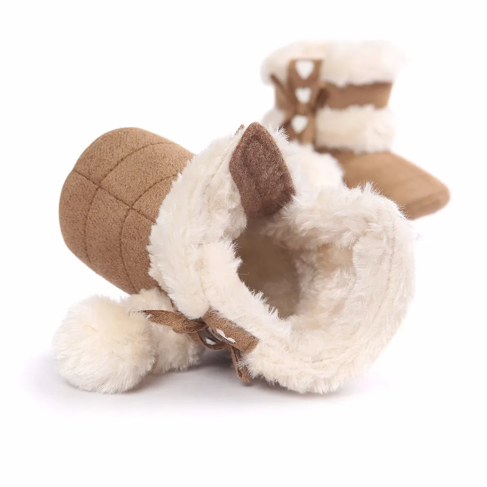 Buy 5 Colors Girls Soft Plush Booties Infant Anti Slip Snow Boots