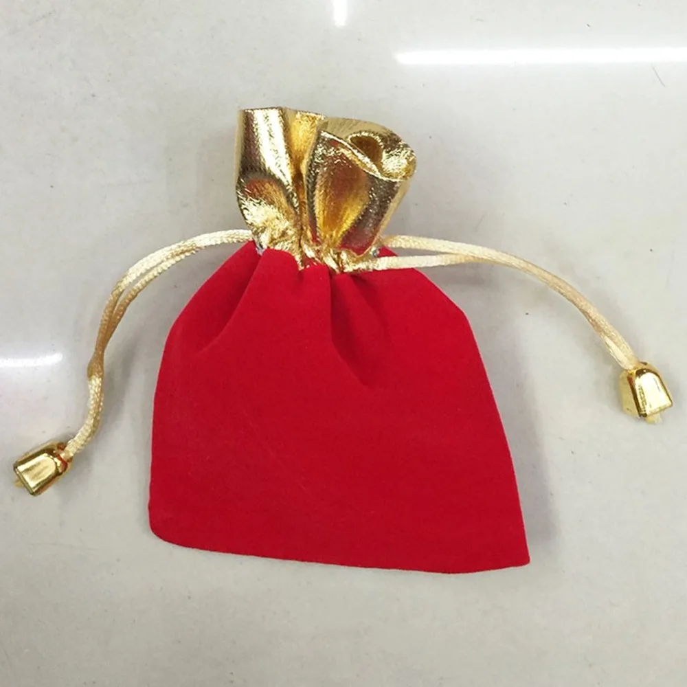 8*10 см красный байки с золото открытие Бусы из органзы сумка/ювелирные изделия упаковка сумка для хранения Рождество/Сумка свадебный