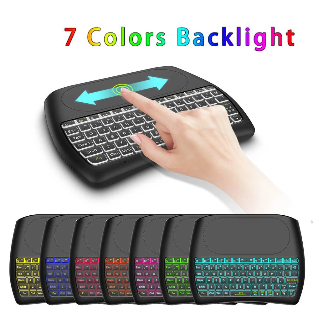 

MECOOL 7 color Backlit D8 Keyboard English 2.4GHz Wireless Mini Keyboard Air Mouse Touchpad Controller for Android TV BOX PC
