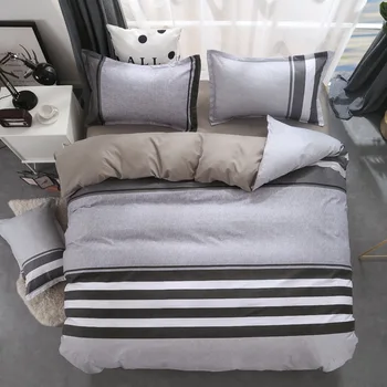 

3 / 4pcs duvet cover + flat sheet + pillowcase Geometric bed linen twin/full/queen size bedding set reactive printing bedclothes