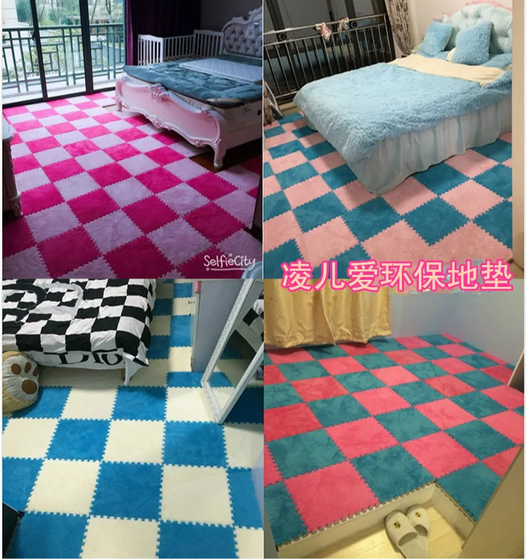 Детский ковер для спальни, мозаичный напольный коврик, толстый Поролоновый напольный коврик, полностью замшевый пазл, tatami-35 для гостиной