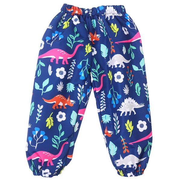 Pant blue Kocotree/весенне-осенние водонепроницаемые комплекты для мальчиков куртка для маленьких девочек+ штаны комплект одежды для детей от 2 до 6 лет, детский плащ с капюшоном - Цвет: Pant blue