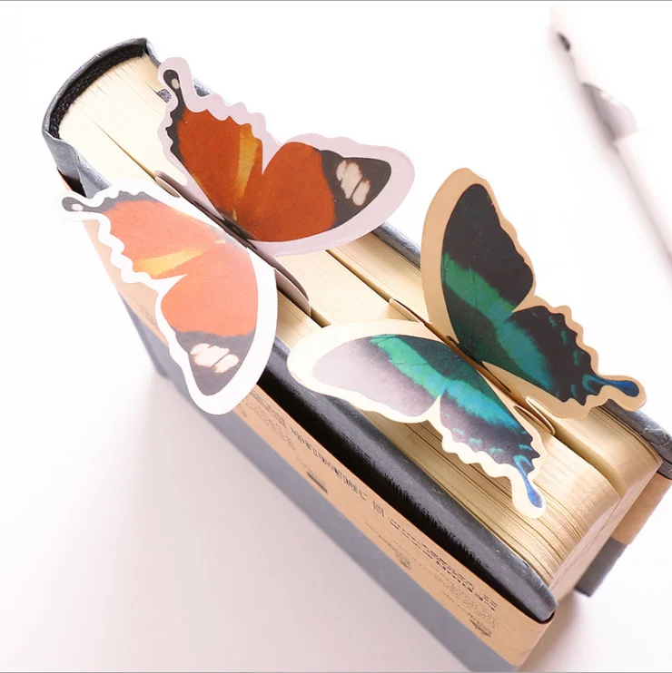 

10PCS Bookmark Korean Edition Cute Butterfly Bookmark Delicate Gift Animal Paper Bookmark Ancient Style Long edition stereo gift